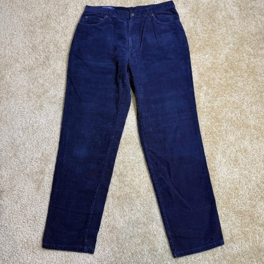 Pendleton Pants Mens 34 (33) x32 Navy Blue Corduroy Straight Leg Cotton